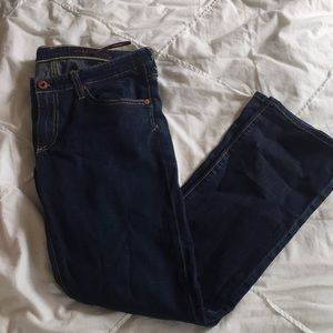 AG, dark wash, ankle length, jeans